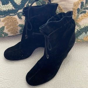 - Kate Spade black suede booties with lace detail 71/2